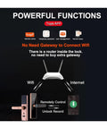 WiFi Smart Door Lock With Fingerprint Keyless Entry Electronic Security System App Control demonstrating Tuya APP features and WiFi connectivity.