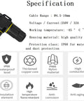 Heavy Duty 3 Way IP68 Waterproof Electrical Junction Boxes For Outdoor Wiring With Three Pin Cable Connectors in detailed view.