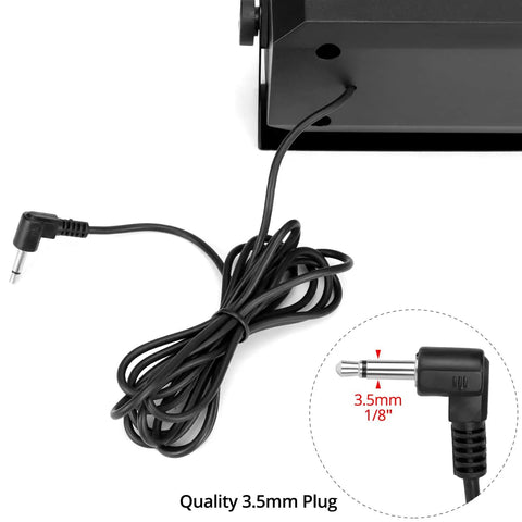 Two Pack 5W External Speaker For Ham Radio CB And Scanners With 3.5mm Plug 8 Ohm Audio Loud Clear Sound cable close-up