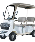Chill Four-Seater Electric Golf Cart With Massive Storage Trunk And 800W Motor, featuring two beige seats and sturdy build.