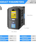 Beefed Up Seven Point Five KW VFD Variable Frequency Drive 220V 35A for CNC Spindle Speed Control with dimensions and specs