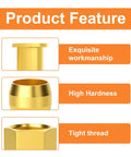 Air compressor unloader tube kit feature graphic in gold showing ferrule, brass collar, and hex nut.
