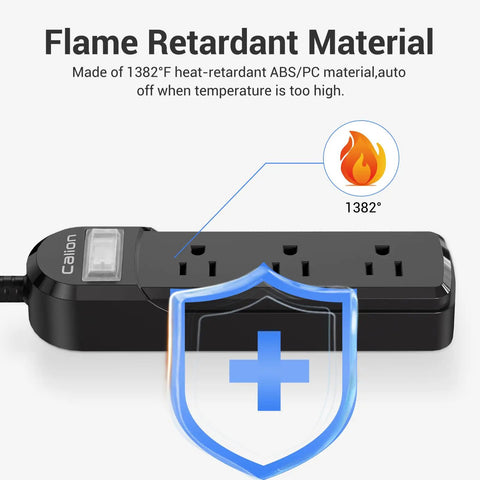 Weatherproof Outdoor Power Strip With Three Outlets And A Six Foot Extension Cord IPX6 Rated, flame-retardant material