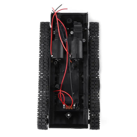 Top view of Lightweight Shock Absorbing Plastic Tank Chassis With 130 Motor, 3V-7V Power Range for DIY robot projects