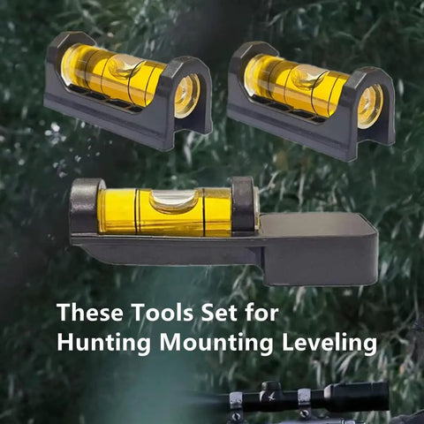 Magnetic Gunsmithing Tools Kit with level and scope mounting leveler for rifles, showing easy-read precision levels.