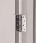 Rock Hard Stainless Steel Hinge Pin Door Stops With Butterfly Spring To Keep Doors Swingin Smooth And Stay Open No Fuss For Bedrooms Interiors Or Exterior Rooms In Pack Of Five Pieces Silver installed on a door.