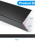 No Sweat 4 Pack Black Aluminum Corner Guards With Super Easy Peel And Stick Install Tough L Shape 45 inch length and 1 inch width.