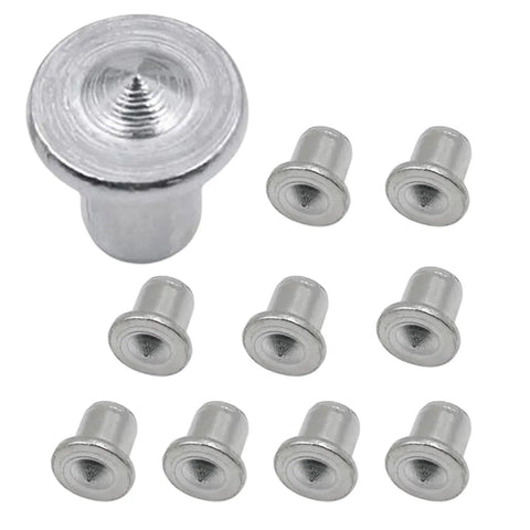 Pro Grade Dowel Alignment Pins Set, 10 Piece Steel Center Dowels In 6mm 8mm 10mm 12mm, Woodworking Replacement Pins, Heavy Duty Silver