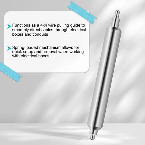 Heavy Duty Stainless Steel Wire Pulling Roller Featuring Kickass Spring Loaded Tips For Four By Four Electrical Boxes Zero Hassle Top Tier Conduit Guide Tool