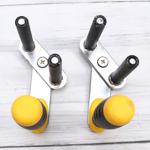 Rock Solid Gypsum Board Lifter And Plasterboard Carrier With Wide Base And Comfortable Rubber Handle No Sweat Drywall And Ceramic Tile Moving Tool For Pros metal hooks with black grips and yellow tips for drywall handling