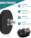4-pack rubber-coated bolt-on magnets with M6 threaded studs and nuts; black circular magnetic bases.