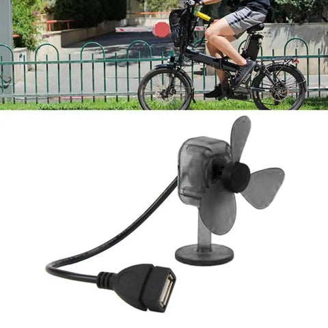 5W USB Mini Portable Wind Power Generator Charger for Camping and Hiking on bicycle with charging fan attachment.