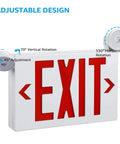 Black LED Exit Sign With Emergency Lights UL 924 Battery Backup Double Face Damp Location 120/277V Pack Of 2 with adjustable heads