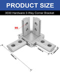 12 Piece 3030 3 Way Corner Brackets For Aluminum Extrusion 3030 Series Joint Connectors Silver Hardware Dimension Diagram