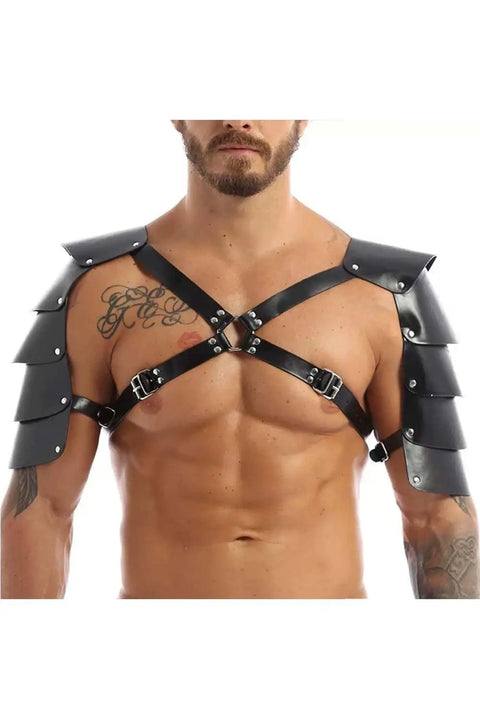 Men's Medieval Viking Gladiator Armor Set With Shoulder Pauldron Bracers Arm Guards Belt One Size Adjustable For Cosplay And LARP