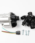 Heavy Duty Electric Water Pump And Thermostat A Hella Smooth Cooling Upgrade That Cuts Coolant Drips Fast Fits Oe 11517632426 11517563659 11517588885, aluminum and plastic components, assembly view with wiring.