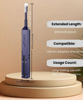 Mexture LC fiber cleaner pen, 1.25mm LC connector cleaner, blue handheld cleaning tool (side view)