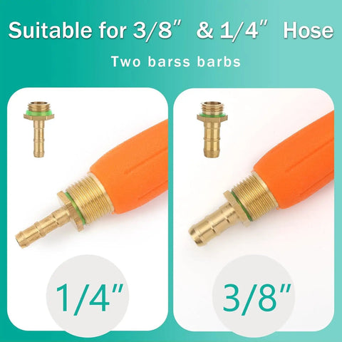 Heavy Duty Sprayer Wand With Three Nozzles For Flexible Garden And Lawn Care, brass barbs for 1/4 and 3/8 inch hose