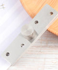 360 Degree Rotating Stainless Steel Pivot Door Hinge for Wooden and Aluminum Frame Doors shown on a wooden surface