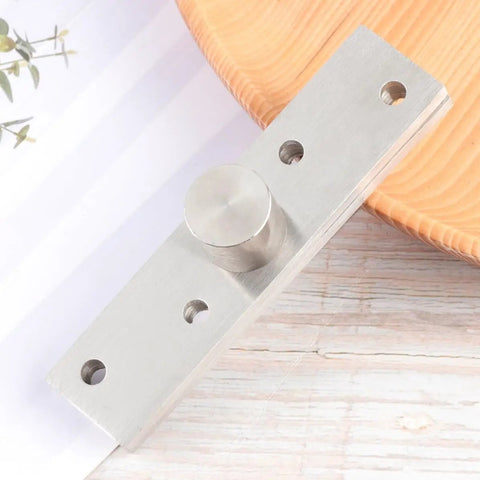 360 Degree Rotating Stainless Steel Pivot Door Hinge for Wooden and Aluminum Frame Doors shown on a wooden surface