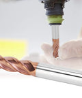 4 Flute End Mill CNC Milling Cutter Tool For Metal Engraving Tungsten Steel Micro Carbide in hand with close-up view