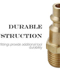 Brass air hose quick-connect plug with MNPT 1/4 in male thread