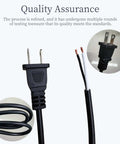 Two Pack 6 Foot 18AWG Power Tool Replacement Cord With 2 Prong Polarized Plug 110V To 300V Pigtail for quality assurance