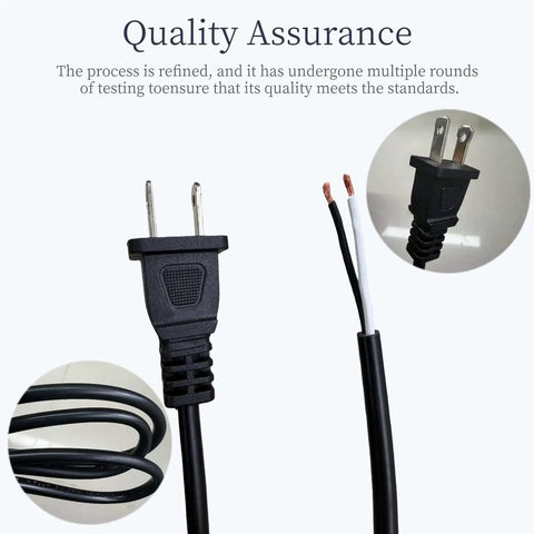 Two Pack 6 Foot 18AWG Power Tool Replacement Cord With 2 Prong Polarized Plug 110V To 300V Pigtail for quality assurance