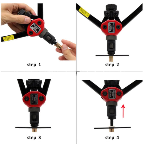 Assembly instructions of a 16 Inch Hand Blind Rivet Nut Setter Kit With 10 Mandrels For 110 Thread Inserts Heavy Duty Tool Set For Metal Panels