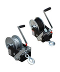 Heavy Duty 2500 Lb Two Way Self Locking Manual Winch Portable Electric Hoist Crane Rigging Gear for lifting, showing gear and handle.