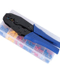 Check Out This Fresh 300 Piece Insulated Wire Connector Terminal Kit Set Featuring Snazzy Tin Plated Heads With Slick Electrical Conductivity And Super Flame Retardant PVC In Three Rad Colors For Safer Flexible Cable Connections And Easy Color. Wire crimping tool with 300 insulated connectors in case
