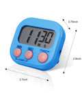 Blue timer from Six Pack Magnetic Digital Kitchen Timers Set With Loud Alarm And Large Digits, Countdown To 99 Minutes 59 Seconds