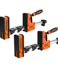 Heavy Duty 12 Inch Parallel Bar Clamps Two Pack Built Like A Tank Steel Tool with quick release handle and rubberized pads.