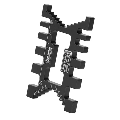 Hella Precise CNC Machined Aluminum Alloy Dovetail Jig Caliper For Woodworking Workbench Setup showing dual ruler scales.