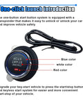 Push Start Button Kit For Most DC12V Cars, One Touch Engine Start Upgrade with blue button and transponder cable