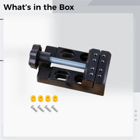 Compact Aluminum Alloy Vise Clamp On Bench Vise for DIY Drilling Woodworking with bolts and washers