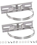 Pole Mounting Kit 304 Stainless Steel With Adjustable 50 To 200mm Clamp Heavy Duty Brackets shown with included hardware