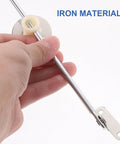 Hand holding iron build hinge from 4 Pack Lid Support Hinges For Cabinet Doors With Motion Control Iron Build Round Base Dope Easy