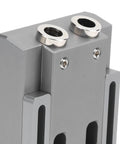 Close-up of Pocket Hole Jig Kit With 15 Degree Aluminum Alloy Locator Inclined Hole Guide for woodworking precision.