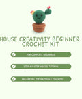 Beginner Crochet Plant Kit No Water Mini Succulent Garden With Five Amigurumi Plants DIY Crochet Starter Kit With Video Tutorial Yarn Pots