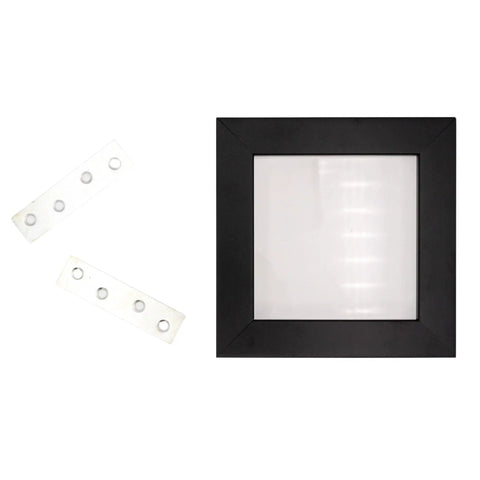 Pack Of One Thousand Three Inch Zinc Plated Steel Mending Plates Four Hole Corner Braces Built Different For Woodwork And Repair Straight Up Corrosion Resistant with black frame