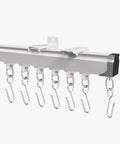 Heavy Duty Curtain Track System For Ceiling Mount, 16.4 Ft Aluminum Curtain Rail Set With Rollers, Hooks, Brackets, And End Caps, Ideal For Thick Curtains, Room Dividers, And Easy Ceiling Installation. Aluminum rail with hooks and rollers