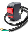 Universal 12V DC Motorcycle Handlebar Push Button On Off Switch With 18 Inch Wire 10A Fits Seven Eighths Inch Handlebars