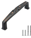 Solid Zinc Alloy Cabinet Pull Handle With Traditional Classic Design In Oil Rubbed Bronze, 4.25 Inch Overall Length with screws included