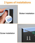 Blue 150mm Finger Edge Pull 4 Pack Concealed Drawer Handles with screws showing sticker and screw installation methods