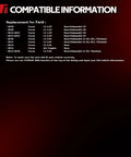 Compatibility information for Ford Focus models from 2012 to 2018, detailing engine type and submodel for rear wheel hub bearing assembly.