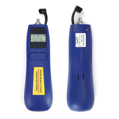 Front and back view of Two Pack Optical Power Meter With Universal 2.5mm Interface For Fiber Testing, -70 To +10 dBm Range, Blue