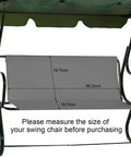 Thick 600D Oxford Waterproof Swing Seat Cover Replacement For 3 Seat Outdoor Patio Garden Benches Cushions Protection Gray 58.2 19.7 19.7 Inches Heavy Duty Stitching All Weather Rainproof, covering a metal-frame swing.