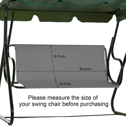 Tough As Nails 600D Oxford Swing Seat Cover For Outdoor Porch And Patio Chairs, 58.2x19.7x19.7, on swing frame for size reference