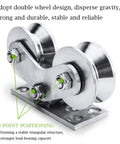 Beefy Heavy Duty Sliding Gate Caster With Groove Wheel And Double Pulley Silent Detachable Stainless For Inverted Track